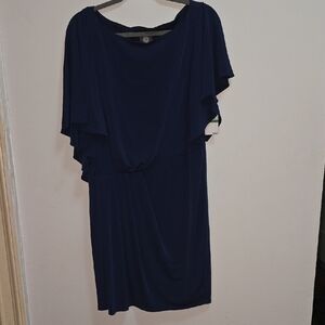 NWT Vince Camuto Navy Blue Asymetrical Dress Size Large MSRP $98
